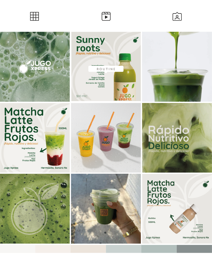 Aplicación de branding en redes sociales Jugo Xpress